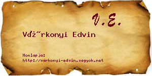 Várkonyi Edvin névjegykártya